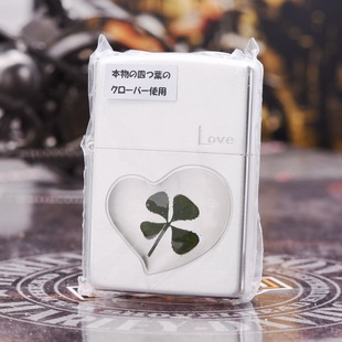 打火机zippo正版 zippo 镀银四叶草zppo 