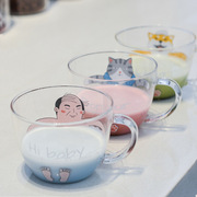 tuuli温泉系列耐热耐高温创意，水杯zakka日式早餐牛奶玻璃杯0.22