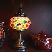 地中海复古浪漫礼物特色，创意卧室床头书房，手工琉璃土耳其台灯