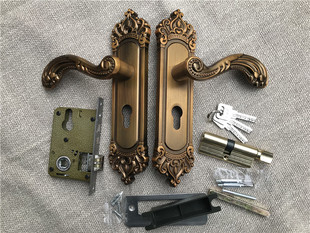 豪华室内门锁房间门锁铝合金，门锁欧式仿古铜小50锁