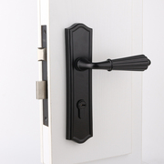 台湾依佰利美式门锁黑色室内欧式房门锁三件套装卧室仿古静音门锁