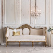法式仿古金色实木沙发 雕花做旧沙发出口实木家具影楼沙发样板间