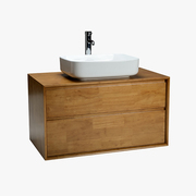 日式原木北欧简约风格，实木橡木浴室柜台上盆，洗手台洗漱台悬空