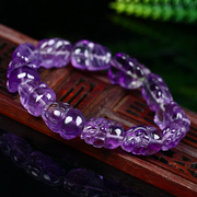 天然紫水晶貔貅手链紫水晶饰品貔貅手串