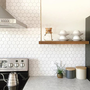 北欧黑白灰色陶瓷马赛克 厨房卫生间墙地砖六边型瓷砖