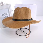 可折叠情侣款沙滩帽，草帽牛仔钓鱼帽，大沿帽夏天遮阳帽子男士礼帽
