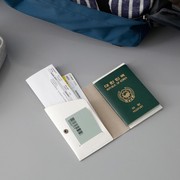 2024简约气质仿皮短款护照夹时尚洋气男女旅行证件包护照包机票夹