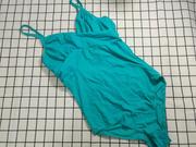 夏季女士三角连体泳衣带钢，托无胸垫超薄大码绿色75d8085bcd90cd