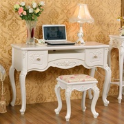 欧式电脑桌台式田园卧室书桌，现代简约写字台，木质办公桌白送凳