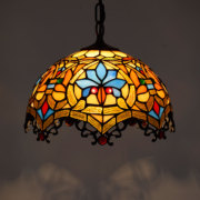 欧琈蒂凡尼法式复古彩色玻璃餐厅吊灯欧式酒吧卧室阳台美式琉璃灯