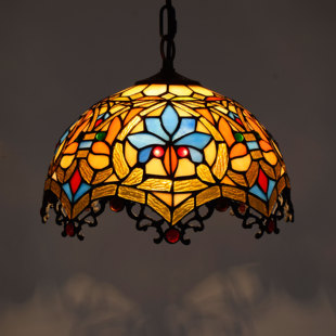 欧琈蒂凡尼法式复古彩色玻璃，餐厅吊灯欧式酒吧卧室阳台美式琉璃灯