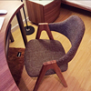 实木餐椅家用单人靠背椅布艺创意休闲咖啡椅北欧书桌椅子简约现代