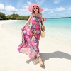泰国巴厘岛海边度假沙滩裙女波，西米亚长裙雪纺碎花吊带连衣裙