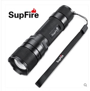 supfire神火f3变焦强光手电筒，可充电超亮led户外灯防身聚光远射