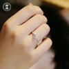 唐奢925纯银二爪d色莫桑石钻戒(石钻戒)仿真钻石，求订婚结婚戒指女小众设计