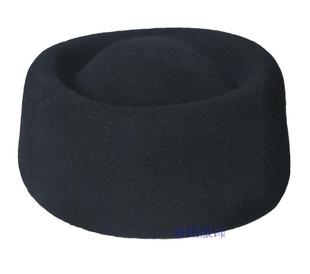 东航空姐女帽东方航空公司空姐服装配饰帽子藏青色羊毛礼帽