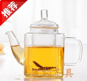 方形耐热玻璃茶壶，耐高温玻璃茶壶，带内胆过滤茶壶410ml