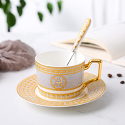 欧式高档出口骨瓷咖啡杯，陶瓷杯英式咖啡，杯碟套装下午茶红茶杯送勺