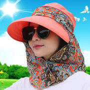 户外透气防晒面罩防紫外线女口罩围巾夏季骑电动车护脸颈遮太阳帽