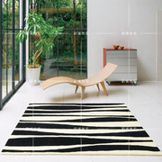 裕裕多黑白条纹地毯客厅地毯茶几地毯北欧地毯化纤腈纶满铺地毯
