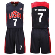 梦十篮球服美国队球衣USA篮球队服美国队威少球衣詹姆斯球衣