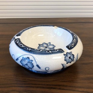 新中式陶瓷烟灰缸客厅茶几装饰工艺品，摆件简约美式手工彩绘烟灰缸