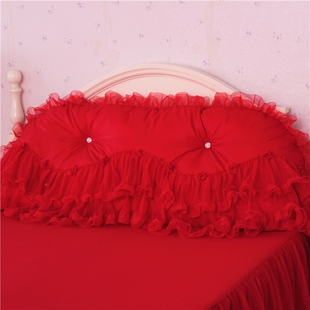 韩式床头大靠背纯棉公主蕾丝床头靠垫软包床头垫1.5/1.8/2.0靠枕