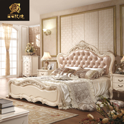 欧式双人床 卧室家具真皮床橡木新古典实木床1.8公主床软包床法式