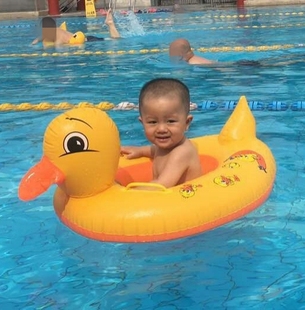 奇彩贝游泳圈儿童宝宝坐圈加厚儿童充气船动物小鸭子浮圈坐艇