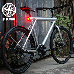 nomad杨烁明星复古自行车，碟刹公路车铝合金男女，21速26寸极简设计