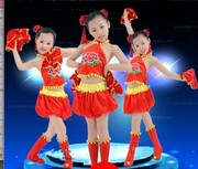 儿童开门红舞蹈表演演出服大红色肚兜舞蹈中国风喜庆六一舞台