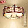中式客厅实木吊灯仿古餐厅，灯具创意复古灯饰中国风新中式羊皮吊灯