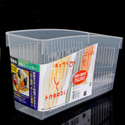 6257.日式冰箱冷藏盒带隔板，分类冰箱盒pp收纳筐置物篮窄款米木