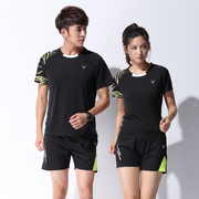 乒乓球羽毛球服运动套装男女圆领短袖t恤速干半袖训练衣服