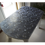 伸缩折叠椭圆形桌布磨砂透明防水防烫软玻璃塑料pvc茶几餐桌垫