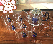 加厚耐热玻璃煮泡花草茶壶，茶具透明不锈钢玻璃，过滤内胆功夫整套装
