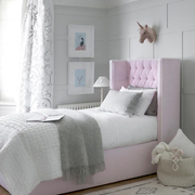 美式布艺双人床1.8米软床1.5m欧式儿童床主卧现代简约拉扣粉色床