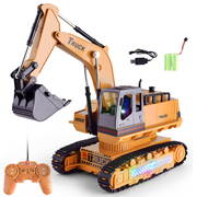 儿童挖掘机挖土机玩具遥控车工程车男孩玩具车电动可充电可遥控