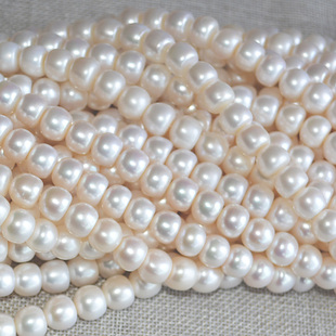 10-11mm天然淡水珍珠散珠半成品强光无暇大颗饱满馒头珠可定制