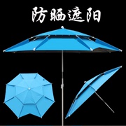 开天斧钓鱼伞2米万向防雨黑胶，折叠遮阳伞钓鱼雨伞地插户外垂钓伞