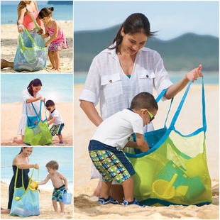 儿童沙滩玩具大容量收纳袋子洗澡戏水玩沙工具游泳包球类大号网兜