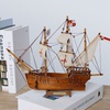 圣玛利亚号哥伦布发现美洲新大陆实木质，帆船模型地中海风格收藏品