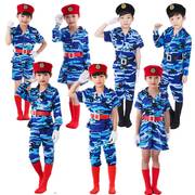 六一儿童迷彩服演出服装幼儿中小学生军训红色表演服舞蹈服运动会