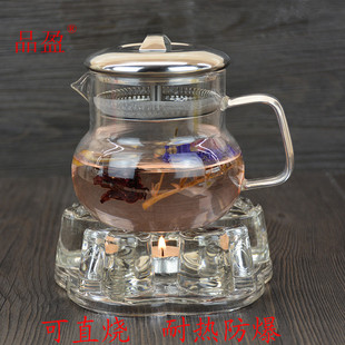 品盈耐热玻璃花茶壶泡，茶壶红茶花草普洱功夫，茶具不锈钢内胆过滤