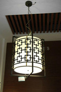 新中式铁艺羊皮纸吊灯餐厅茶楼中式花格镂空别墅卧室书房样板间灯