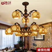 新中式吊灯青花陶瓷客厅餐厅卧室中国风现代复式楼别墅大厅主灯具