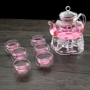 整套耐热玻璃茶壶加厚茶具，套装花茶壶可加热耐高温过滤透明泡茶壶