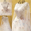 出售二手新韩版婚纱礼服一字肩新娘蕾丝花朵新娘齐地拖尾婚纱