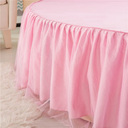 纯棉圆床床裙单件全棉，宾馆圆形床单，加厚夹棉床罩纯色2m2.2米