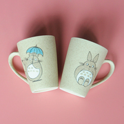卡通龙猫陶瓷情侣马克杯带盖小勺创意日本动漫咖啡杯牛奶水杯家用